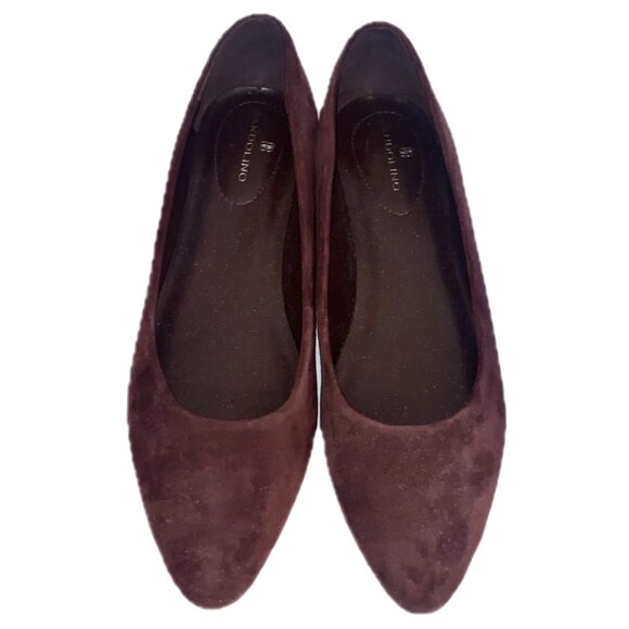 BANDOLINO Women’s Be Flexible Burgundy Suede Heeled Flats  Size 7.5 - Picture 1 of 8